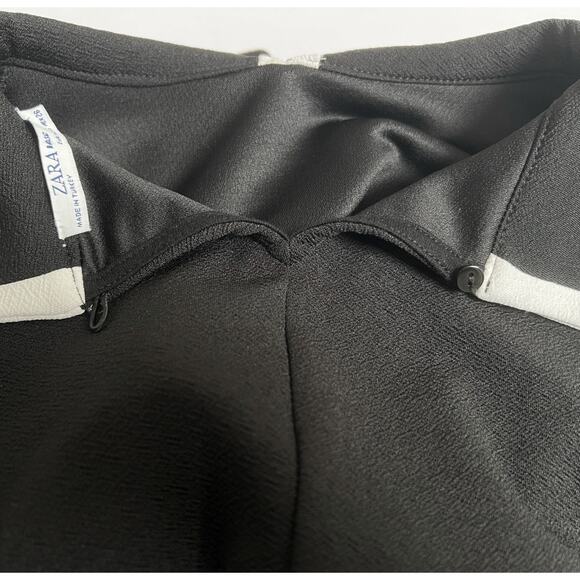 Zara Contrast Trim Long Sleeve Shift Dress/S - Picture 7 of 8